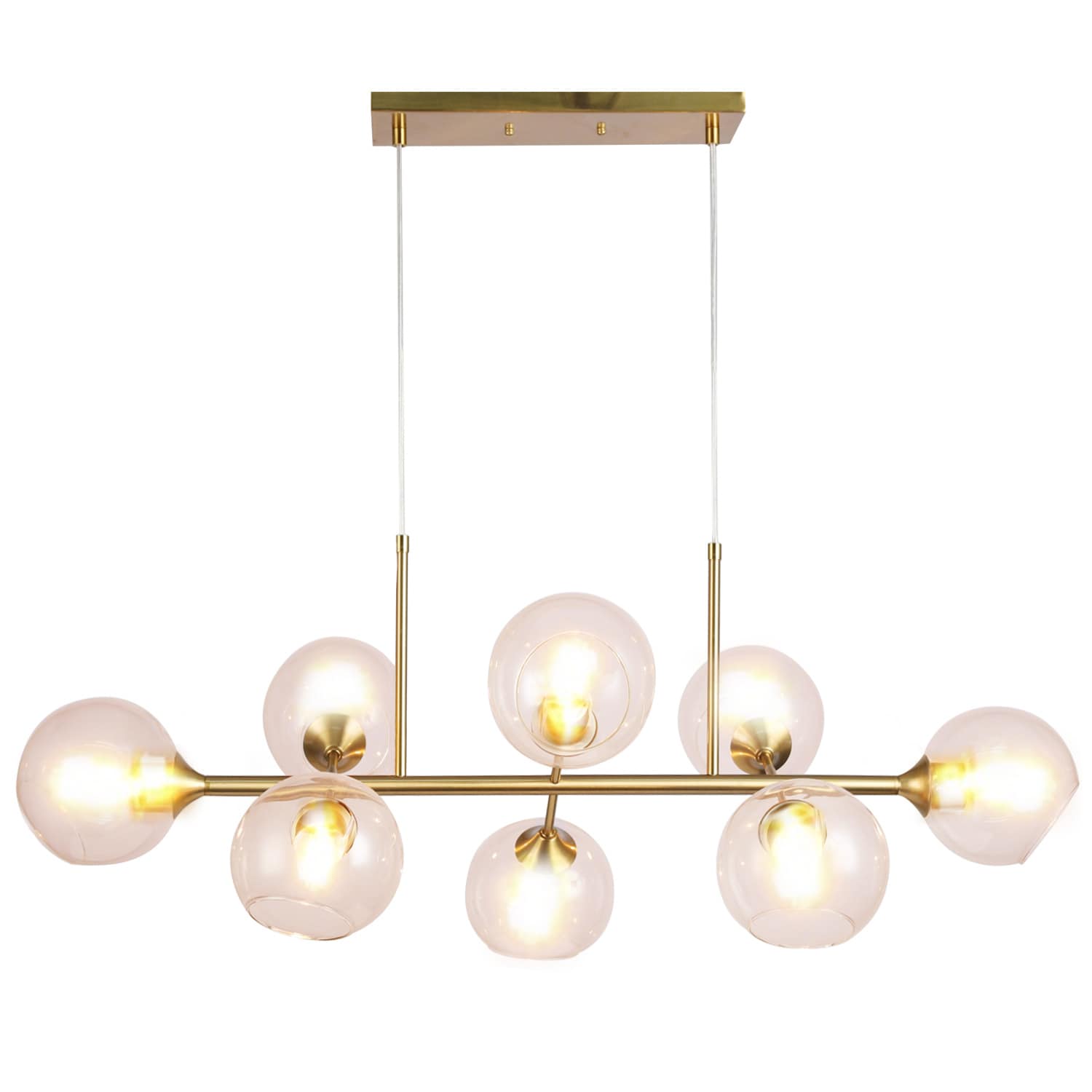 Glodden 8Bulb Chandelier (BrassClear Glass) Furniture Source