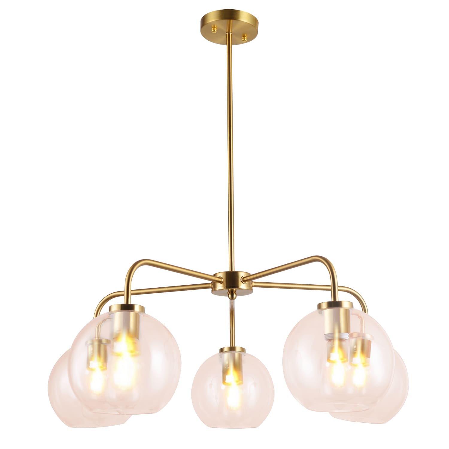 Glonse 5-Tier Pendant Lamp (Brass-Clear Glass)