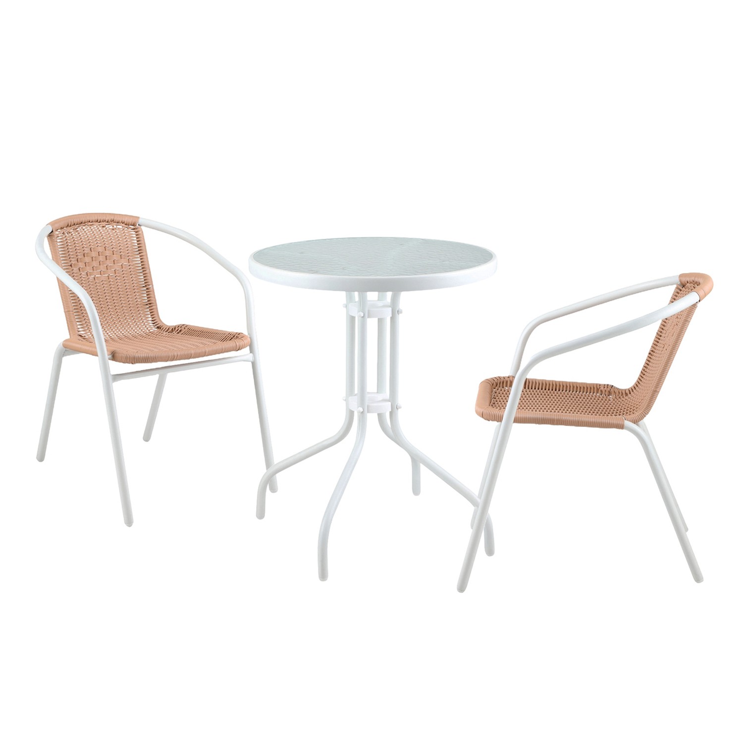 Tosca Outdoor Dining Set (White-Beige)