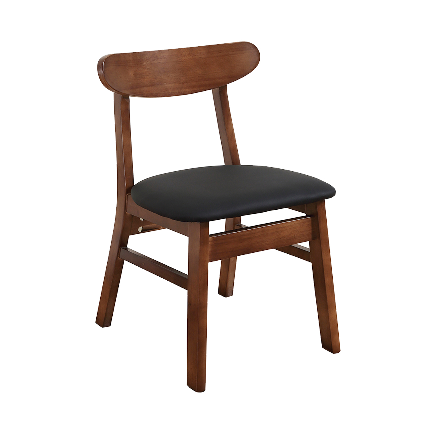 Norwall Chair (Walnut Black Faux Leather)