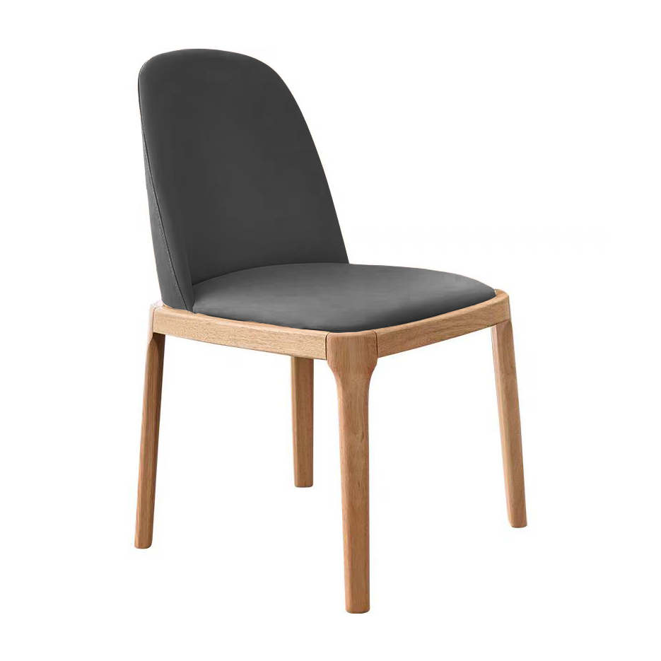 Norwand Chair (Natural Dark Gray Faux Leather)
