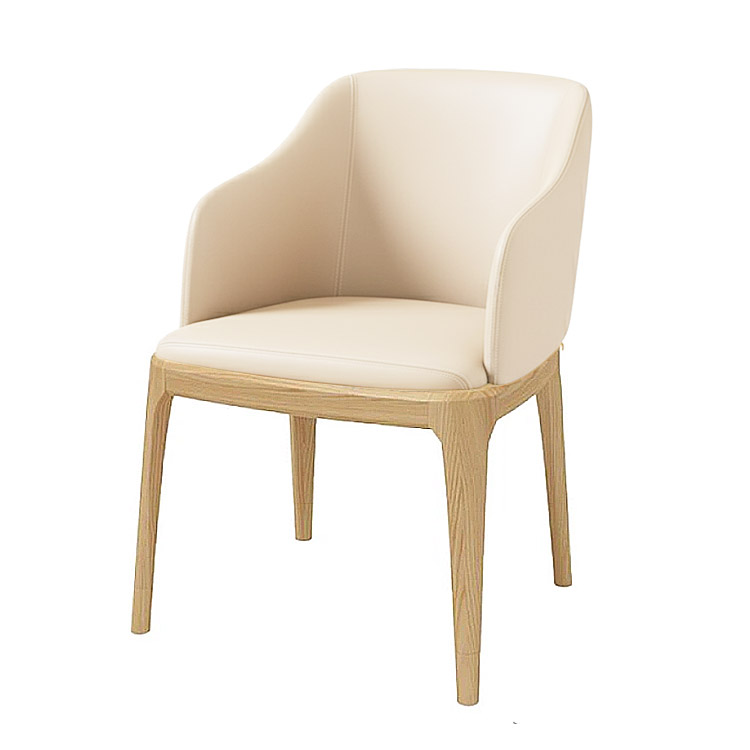 Norwann Chair (Natural Off White Faux Leather)