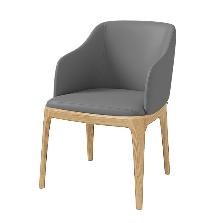 Norwann Chair (Natural Dark Gray Faux Leather)