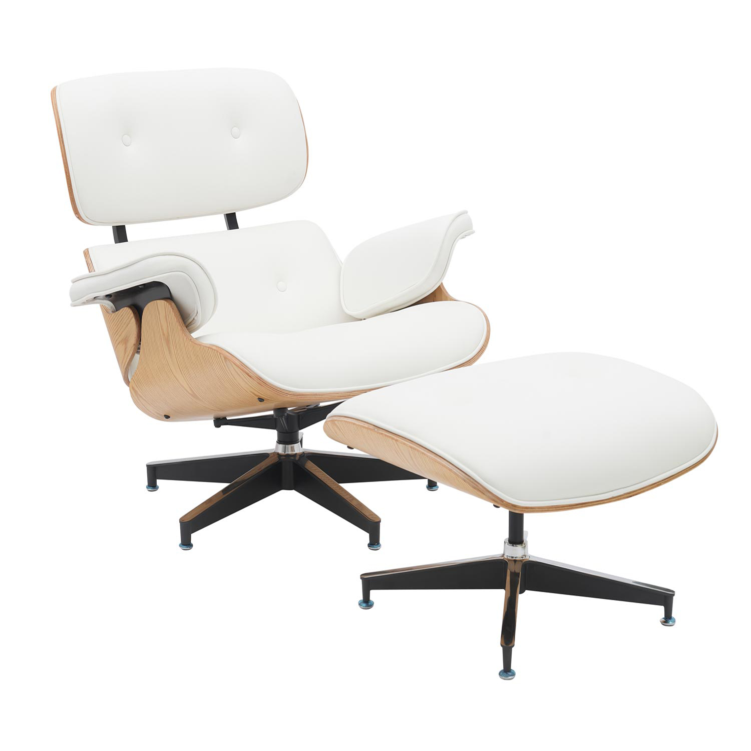 Dexman Master Lounge Set (White Faux Leather)