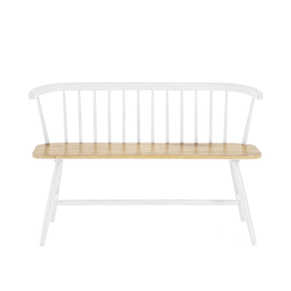 Nevada Arm Bench (White/Natural)