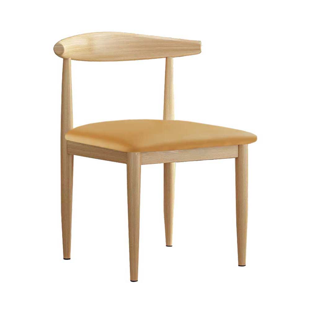 Elbow Chair (Birch-Light Orange Faux Leather)