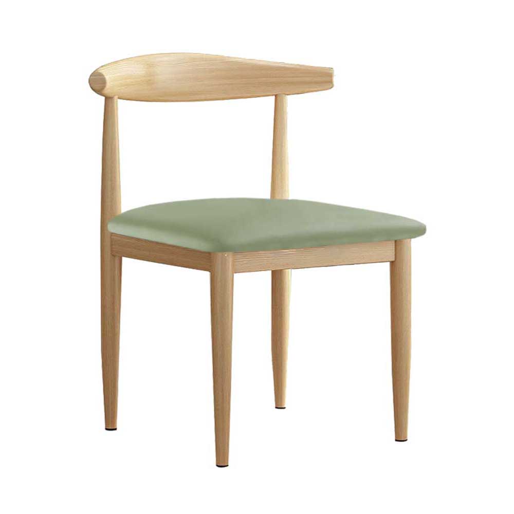 Elbow Chair (Birch-Green Faux Leather)