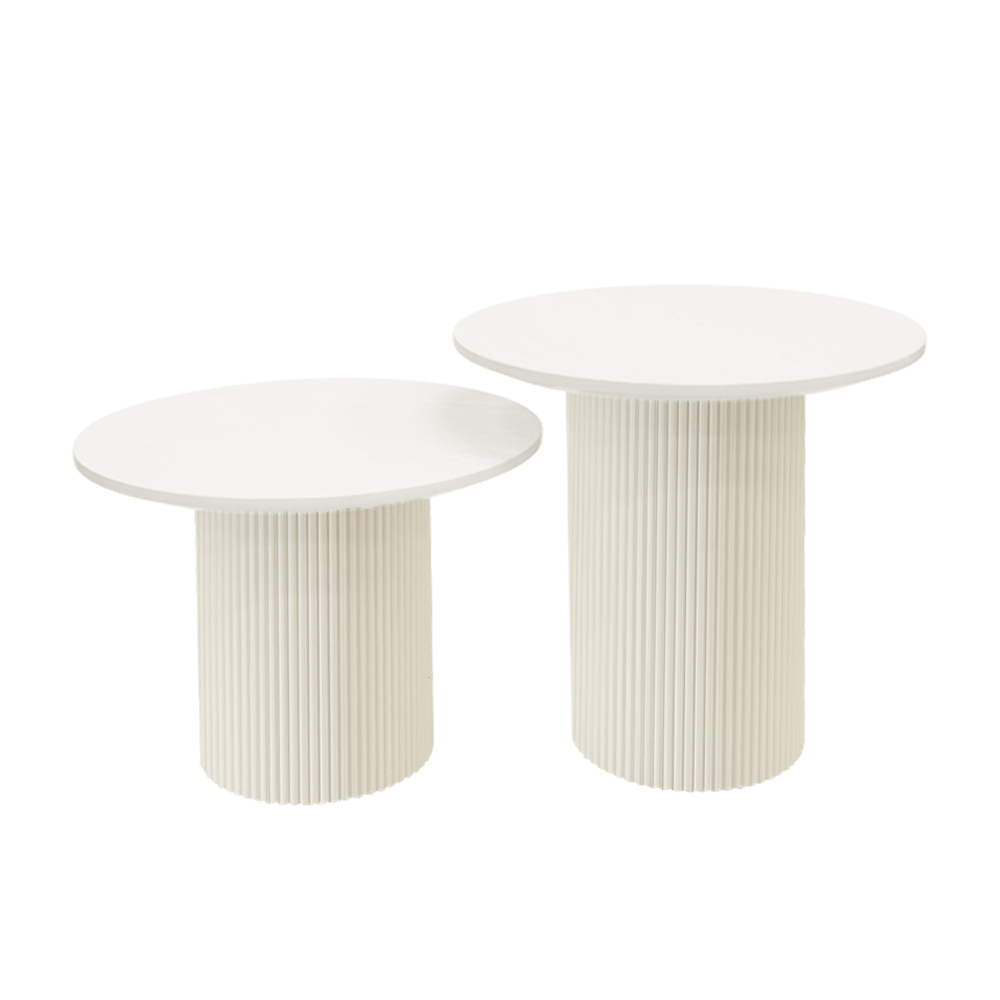 Palasse Pleat Nesting Tables 45 cm (White)