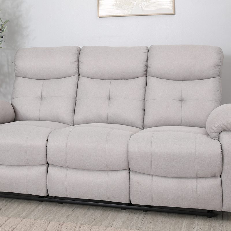 Lita 3-Seater manual recliner Sofa (Beige) - Main Image