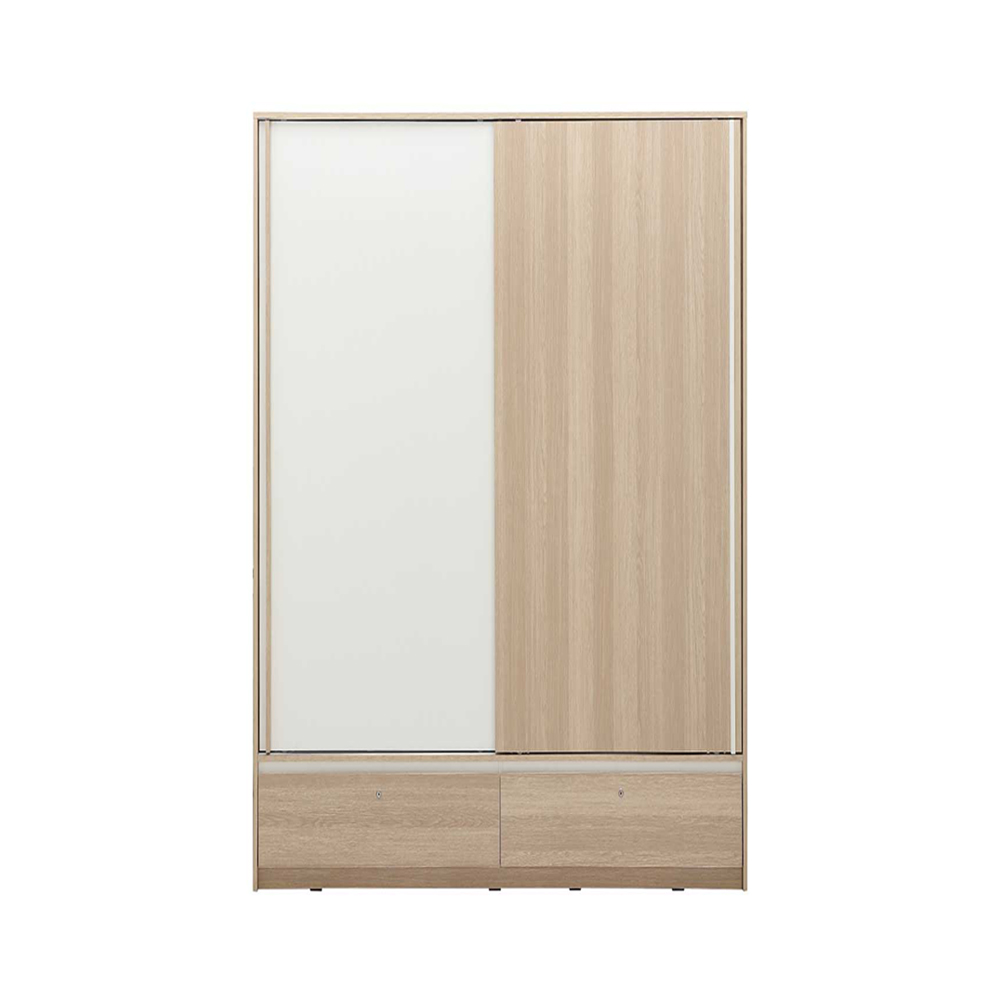 Vivi Sliding Door Wardrobe 120cm (Lurbana Oak/White)