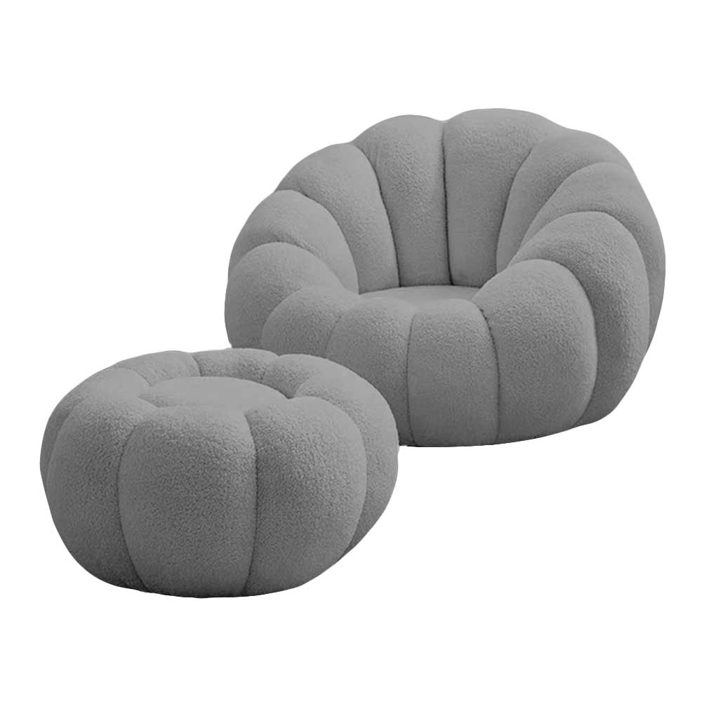 Blomma Lounger Chair with Ottoman (Light Gray)