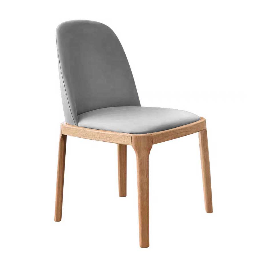 Norwand Chair (Natural Light Gray Faux Leather)