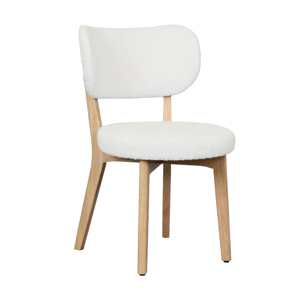 Butter Callstone Wood Chair (Natural/Off White Fabric)