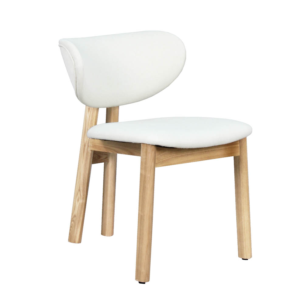 Calldone Wood Chair (Natural/Off White Fabric)