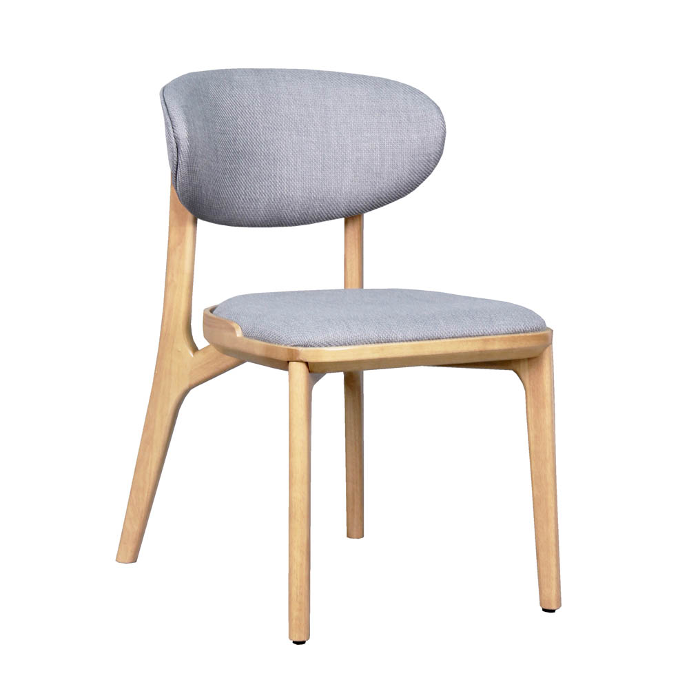 Callen Wood Chair (Natural/Gray Fabric)