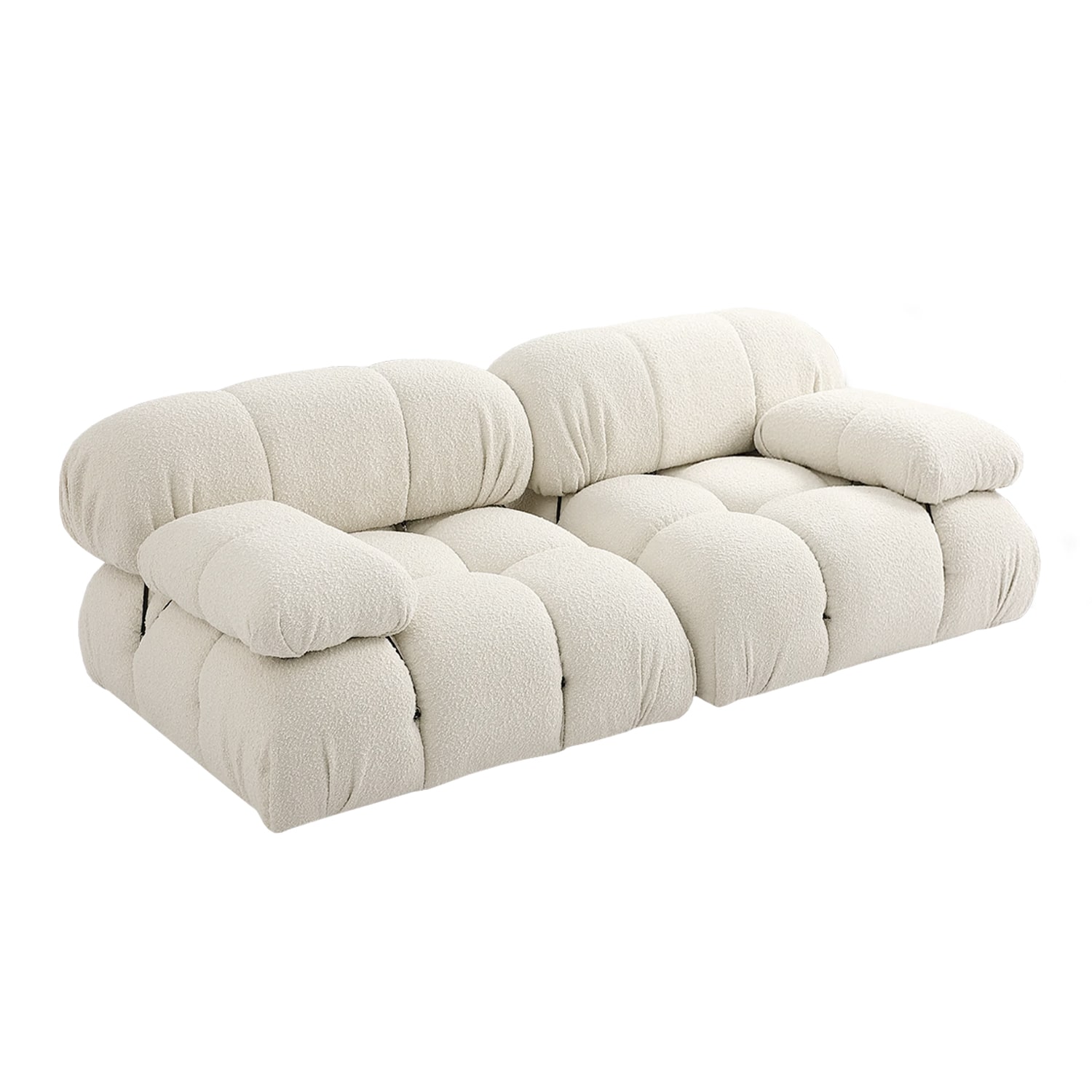 Cloud 2-Seater Sofa with Armrest (White)