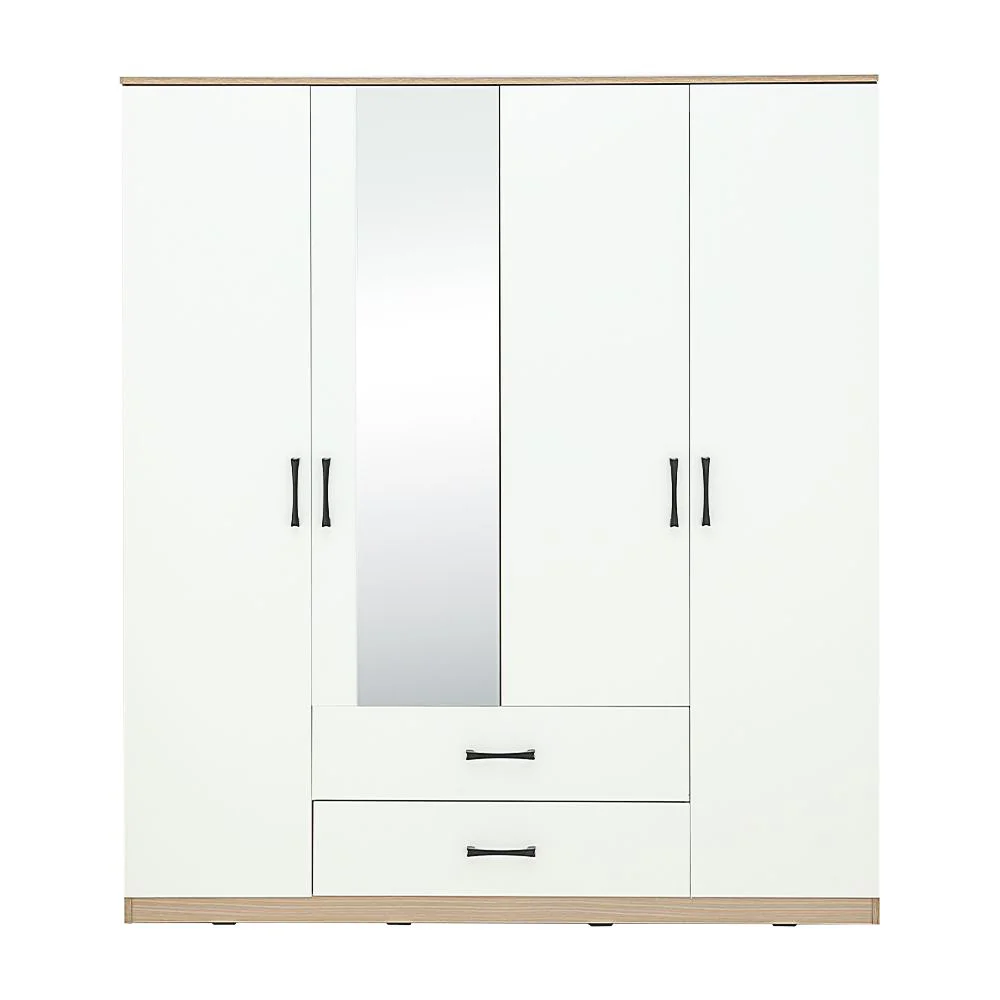 Fince 4 Doors Wardrobe with Mirror 160 CM