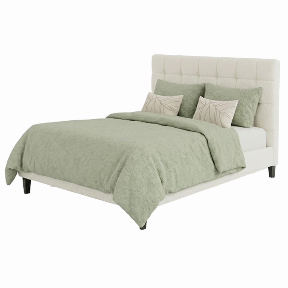 Hollister Queen Bed (White Boucle)