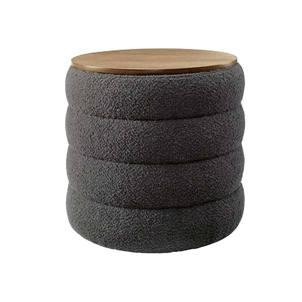 Lamell Stool with Storage 44 cm (Dark Gray-Natural)
