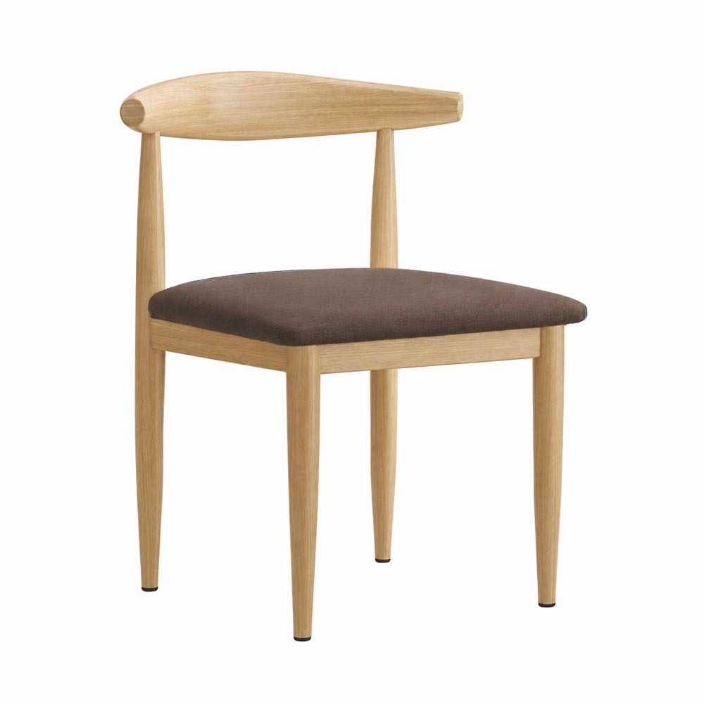 Elbow Chair (Oak-Brown Leatheric)
