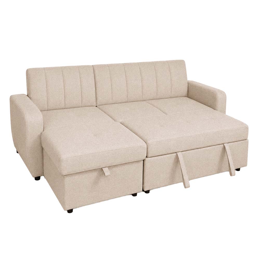 Dammins Chaise Sofabed with Storage (Beige)