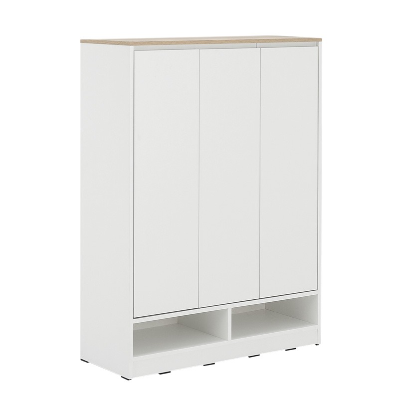 Pezzo 3-Door Shoe Cabinet (White)