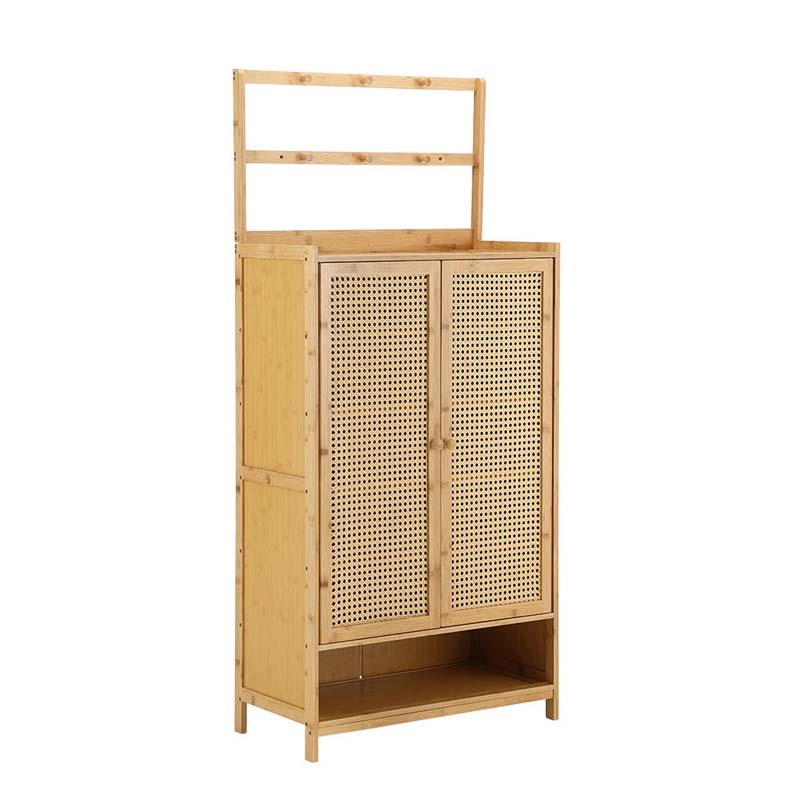Saan 6-Shelf Shoe Cabinet with Hanger (Natural)