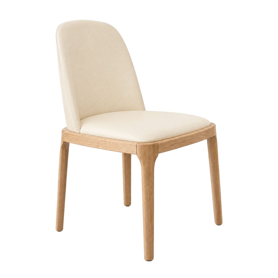 Norwand Chair (Natural Off White Leatheric)
