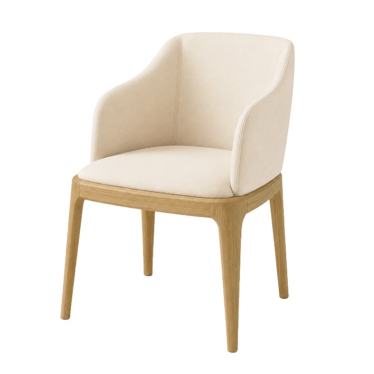 Norwann Chair (Natural Off White Leatheric)