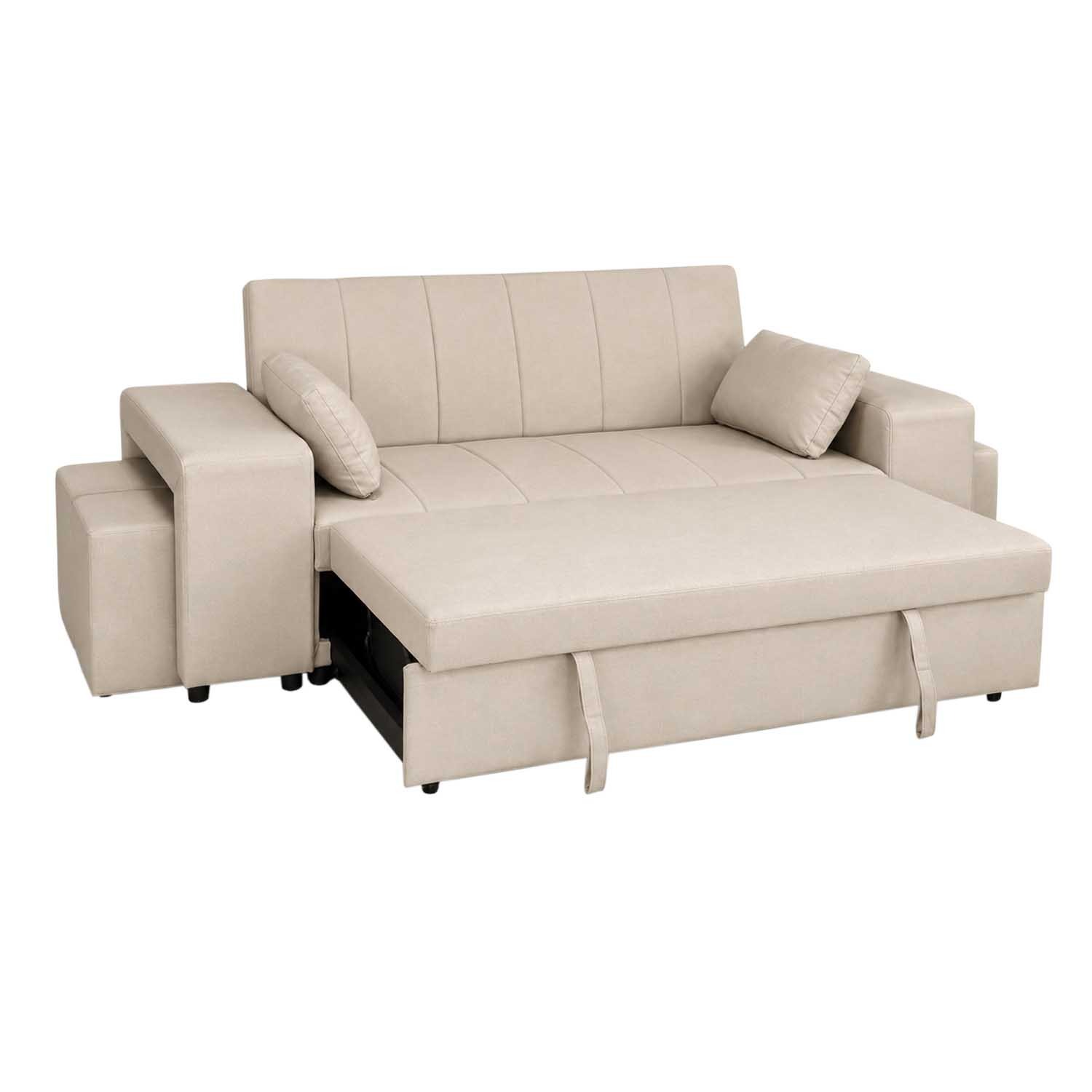 Sanderman Sofabed with 4 Ottomans (Beige)