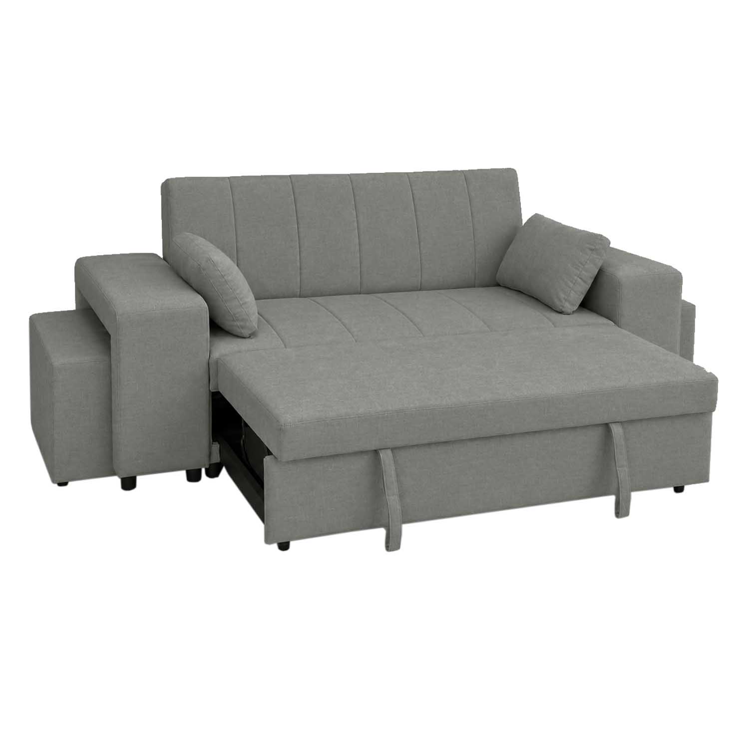 Sanderman Sofabed with 4 Ottomans (Dark Gray Leatheric)